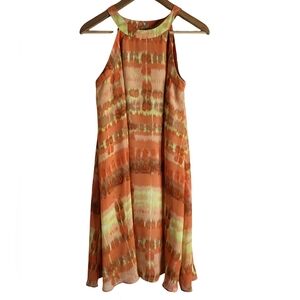 Betsey Johnson Vibrant Orange and Yellow High Low Dress